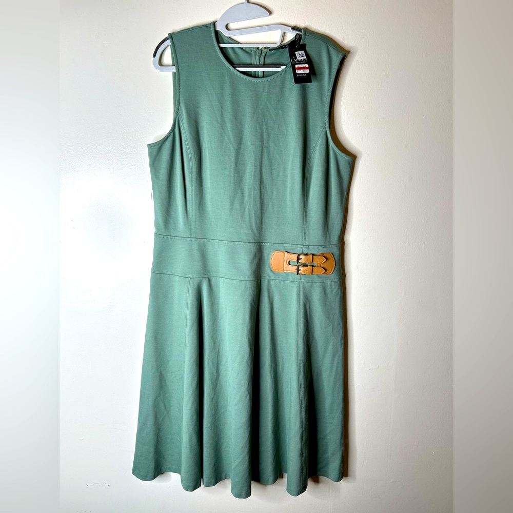 Lauren Ralph Lauren Buckle-Trim Sleeveless Ponte Dress